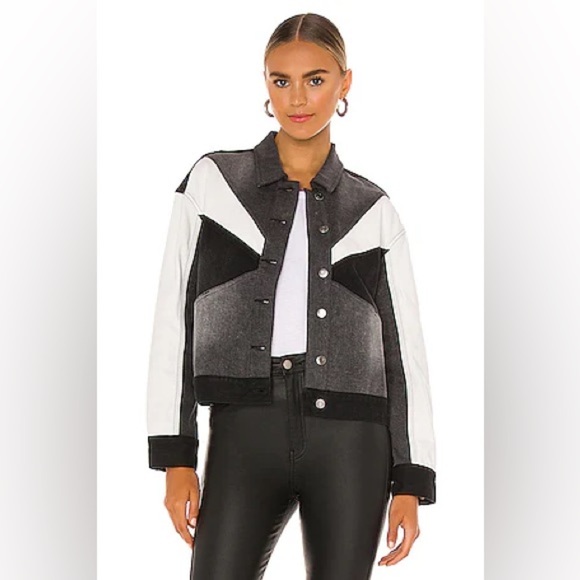 PISTOLA Willow Colorblock Boxy Denim Jacket Sz - Picture 1 of 6